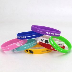 Bracelet en silicone à motif papillon Happy Than You Think, bracelet en caoutchouc Free Flight - Product Image 3