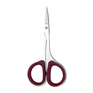 Professional Stainless Steel Hair Trimming Eyebrow Scissors Eyebrow Eyelash Scissors nose hair scissors with rubber handle