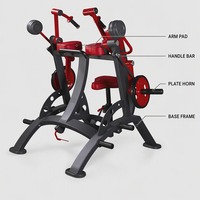 Machine à triceps professionnelle pour salle de sport, appareil d'extension des bras robuste à charge de plaques en acier avec coussinets pour les bras