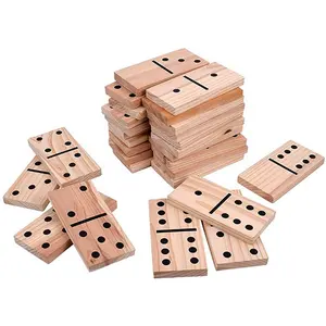 Domino in legno gigante da 28 pezzi gioco Domino Jumbo Toppling con borsa a rete