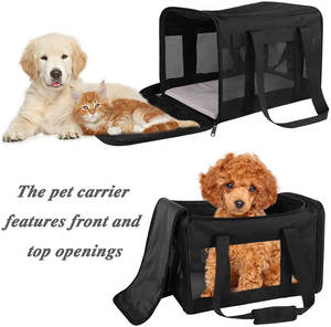 Transportín plegable para gatos, cesta de transporte para perros de viaje, expansión de dos lados, casas de lujo - Product Image 3