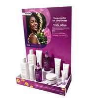 Présentoir cosmétique en acrylique détachable sur mesure, emballé en plat, pour comptoir de beauté et point de vente (POS)