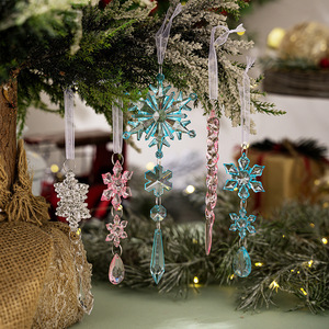 Nouvelles décorations de Noël transfrontalières en forme de flocon de neige transparent, décorations créatives en acrylique transparent pour arbre de Noël. - Product Image 2