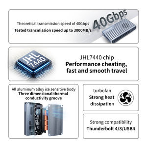 <span class=keywords><strong>Caja</strong></span> de disco duro externo ITGZ <span class=keywords><strong>Thunderbolt</strong></span> 4 4TB SSD para ordenador portátil interfaz USB tipo C 40 Gbps velocidad de transferencia C <span class=keywords><strong>caja</strong></span> adaptadora - Product Image 2