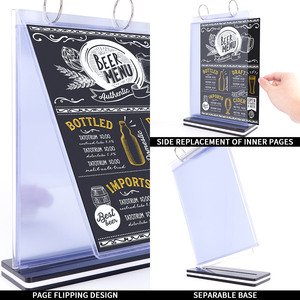 Rak <span class=keywords><strong>Display</strong></span> Menu Dua Sisi Multi Halaman, Dapat Dilepas, untuk Bisnis, Restoran, Supermarket, dan Rumah - Product Image 5