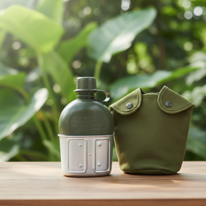 Botella de Agua Portátil de 1L, de Aluminio y PE, Ultraligera, Ecológica, Desmontable, Impermeable, de 2 Piezas, en Bolsa de Polietileno, para Campismo al Aire Libre - Product Image 1