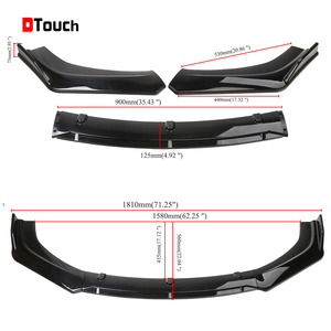 DTOUCH-parachoques delantero Universal para coche, Kit de carrocería de color negro brillante, para Sedán, Coupe, pieza Exterior, 3 uds. - Product Image 1