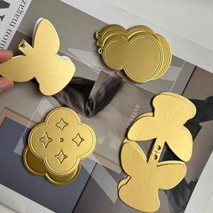 Étiquette volante Zhuo Yilin en carton, estampage à chaud, dorure à chaud personnalisée, papier artistique gaufré, texture coquille d'œuf, pour accessoires de mode, étiquette de prix - Product Image 4