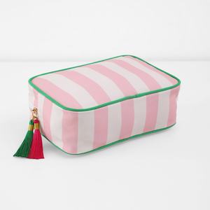 Large Capacity Canvas Striped Cosmetic <b>Bags</b> High Quality Eco Canvas Zipper <b>Bags</b> Embroidery <b>Toiletry</b> <b>Bag</b> for Travel - Product Image 1