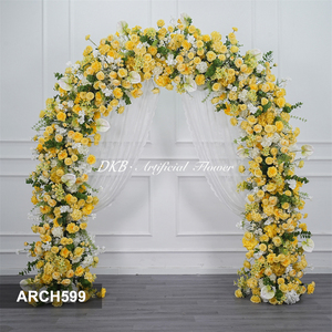 Arche de fleurs artificielles en soie DKB, décoration de fond de mariage haut de gamme avec taille personnalisable et design durable - Product Image 3