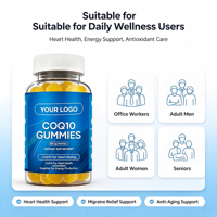 Gummies CoQ10 Coenzyme Q10 pour la Santé de la Peau, l'Hydratation, le Soulagement du Stress, le Soutien Immunitaire et le Bien-être Quotidien pour Adultes, Femmes et Hommes