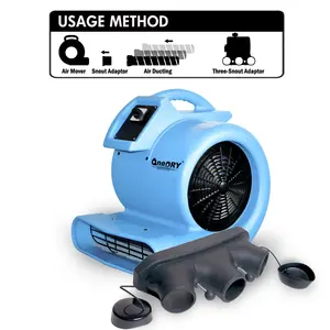 Souffleurs Onedry Mars 1/2HP GFCI Air Mover Séchoir à tapis Système de ventilation Dommages causés par l'eau Restauration Sol Utilisation domestique et plomberie - Product Image 3