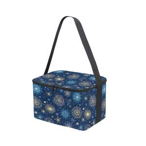Copo de nieve impresión aduanas cuadrado moda portátil almuerzo enfriador cremallera bolsa para oficina al aire libre Pinnice - Product Image 4