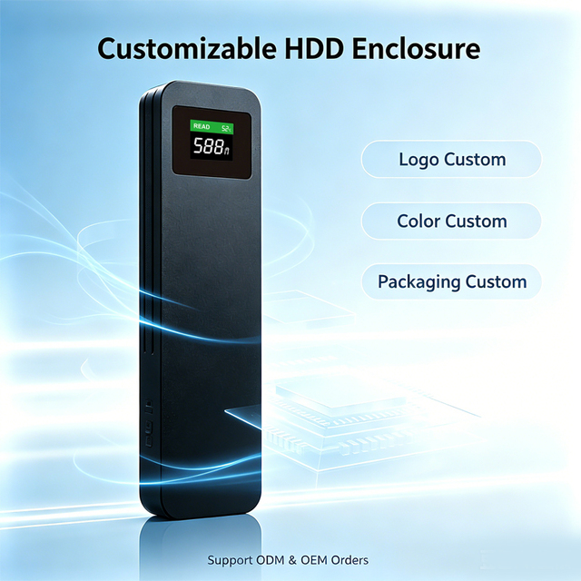 M.2 NVMe SSD Enclosure 10Gbps USB 3.2 Type-C Aluminum Digital Display External Hard Drive RTL9210C