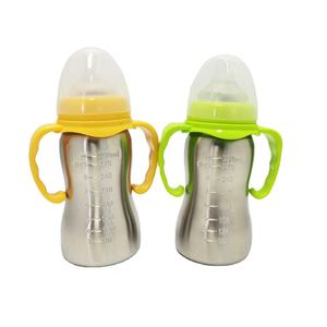 Biberons en acier inoxydable 304 faciles à prendre 10oz col large capacité de 290ml lait en métal et biberon à débit de mamelon juteux - Product Image 2