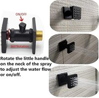 Ensemble de système de douche thermostatique en laiton à effet de pluie à DEL noir mat de 16 pouces