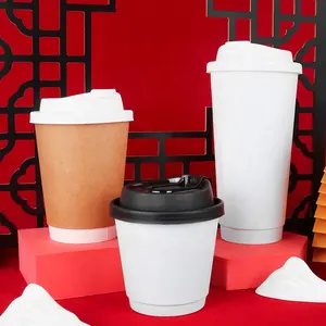 Cundao Custom Logo Printed High Quality Biodegradable Disposable Take Away Hot Coffee To Go Cups Paper