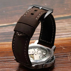 Accessori per orologi 10 colori 20mm 22mm cinturino in <span class=keywords><strong>pelle</strong></span> di <span class=keywords><strong>coccodrillo</strong></span> <span class=keywords><strong>cinturini</strong></span> per orologi Vintage in <span class=keywords><strong>pelle</strong></span> di cavallo pazzo 24mm - Product Image 3