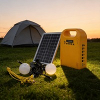 Système d'éclairage LED portable IP65 à énergie solaire 5W 9V 300 Lumens, banque d'alimentation mobile d'urgence domestique, radio MP3/FM
