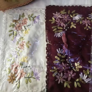 Housse de boîte à mouchoirs en dentelle crochetée à fleurs en ruban de soie brodé à la main, joli <span class=keywords><strong>design</strong></span> en bambou - Product Image 4