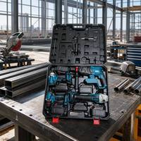 Kit combiné professionnel 4-en-1 sans balais à prix d'usine : marteau, meuleuse, clé et perceuse – Ensemble d'outils électriques industriels