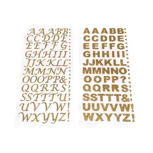 Individuelle zwei Schriftformen selbstklebend Glitzer-Alphabet-Buchstaben Aufkleber dekorative Strass Handwerk Party-Dekorationen Werbegeschenk