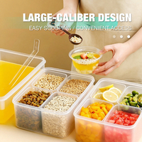 Boîte de rangement alimentaire compartimentée sans BPA avec boîte intérieure divisée, organisateur de réfrigérateur, conteneur en plastique pour aliments