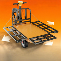 Chariot à plateforme électrique à trois roues de 1500 W, chariot à plateforme robuste pour la logistique d'entrepôt