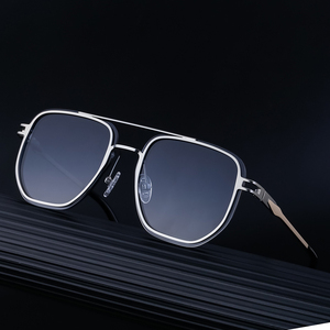 Occhiali da Sole Senza Montatura in Metallo Quadrati UV400 <span class=keywords><strong>Blu</strong></span>/Verde per Uomo, <span class=keywords><strong>Nuova</strong></span> Tendenza Moda 2024 - Product Image 4