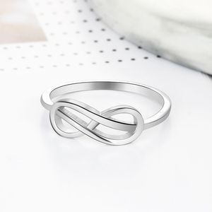 RINNTIN GSR12 Venta al por mayor Infinity Symbol 925 Anillo de plata esterlina Anillo simple personalizable Anillo de Bodas de compromiso - Product Image 3