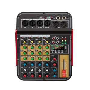 JINHAO-Mini mezclador de audio digital portátil de 4 canales <span class=keywords><strong>para</strong></span> DJ, con efecto de reverberación de dientes azules, 48V, <span class=keywords><strong>para</strong></span> <span class=keywords><strong>PC</strong></span>, mezcla de banda de grabación - Product Image 1