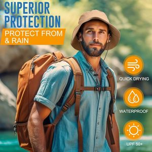 Biểu Tượng Tùy Chỉnh Không Thấm Nước Rộng Brim Người Đàn Ông Boonie Upf 50 + Câu Cá Mũ <span class=keywords><strong>Safari</strong></span> Gorras Mặt Trời Bóng Râm Bãi Biển Cap Ngư Dân Chuỗi Xô <span class=keywords><strong>Hat</strong></span> - Product Image 3