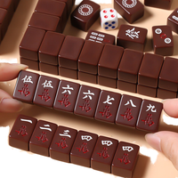 Jeu de Mahjong Américain Classique Mini Marron Riche, Direct Usine de Chocolat, Portable, Écologique, Style Vintage, Jeu Familial Artistique