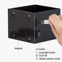 Lámpara de Pared LED Inalámbrica Recargable de Aluminio con Sensor de Movimiento