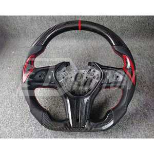 พวงมาลัยคาร์บอนไฟเบอร์แบบสั่งทำพิเศษ 3K/6K/12K ลายเรียบ/ลายทวิล/ลายฟอร์จ ผิวเงา/ผิวด้าน ป้องกันรังสียูวี สำหรับ Infiniti Q50 Q50S - Product Image 4