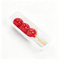 Boîtes en plastique transparentes personnalisables, sûres pour les animaux de compagnie, jetables, recyclables, pour emballages alimentaires avec couvercles, pour sucettes glacées Tanghulu et brochettes de fruits
