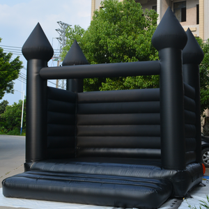 Alquiler de castillo inflable negro con tobogán, piscina y zona de juegos acuáticos. - Product Image 6