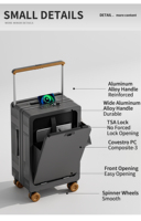 Ensemble de bagages PC Shell avec port de charge, compartiment pour ordinateur portable, serrure TSA, logo personnalisé, ouverture frontale, roues universelles silencieuses, bagage à main