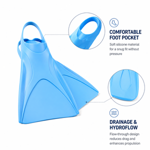 <span class=keywords><strong>Aletas</strong></span> de Silicona Suave para Entrenamiento de Natación, Buceo Libre, Snorkel, Diseño de Aleta Dividida ODM, Pesca Submarina, Natación - Product Image 4