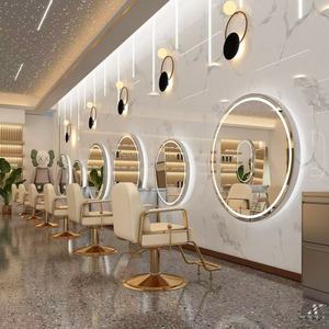 Factory European Wall Mounted Barber Shop <b>Makeup</b> Hair Cutting Beauty Salon Dressing <b>Mirror</b> With <b>LED</b> - Product Image 5