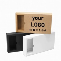Cajas de Regalo de Papel con Cajón Deslizable, Cajas de Embalaje Kraft Blancas y Negras con Logotipo Personalizado para Joyería, Cosméticos y Artículos Pequeños