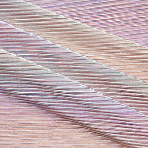 Thiết kế mới Tùy chỉnh chống nhăn 100% <span class=keywords><strong>Polyester</strong></span> dệt kim Interlock xếp li lá Bronzing vải Crepe cho Ăn mặc - Product Image 2