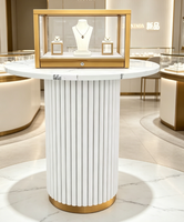 Vitrine à bijoux éclairée en métal avec dessus en verre, de haute qualité, durable, facile à nettoyer, pour les magasins de détail, GZowin