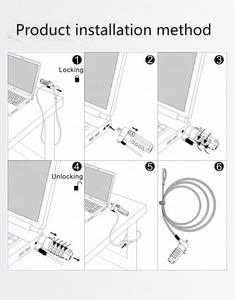 Bán Buôn Kẽm Hợp Kim Chống Trộm An Ninh Khóa 1.8M Cáp Máy Tính Kết Hợp 4 Kỹ Thuật Số Nêm Máy Tính Xách Tay Khóa - Product Image 5