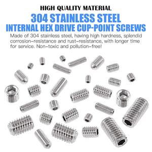 Internal Hex Drive Cup Point <b>Screws</b> Assortment Kit 420 Pieces M3 M4 <b>M5</b> M6 M8 Stainless Steel Metric Thread - Product Image 5