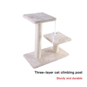 Árbol para Gatos Ecológico de Doble Plataforma y Doble Poste, Mueble Natural No Tóxico para Mascotas, Bajo MOQ, Venta al por Mayor, Fábrica China - Product Image 1