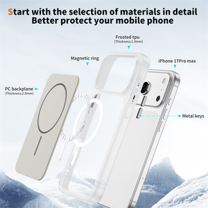 Étui de protection d'écran antichoc avec protection d'objectif, charge sans fil, TPU PC magnétique orange pour 15/16/17/18 Pro Max - Product Image 2