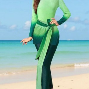 <span class=keywords><strong>Ezan</strong></span> Neuer Farbverlauf Einteiliger Badeanzug Damen Burkini-Set Hochelastisches Dreiteiliges Set Strandresort-Stil Ausländischer Stil - Product Image 4