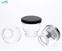 Bocal en verre transparent vide personnalisé VISTA avec couvercle en fer blanc pour le stockage de la sauce au miel, de la confiture et du caviar.