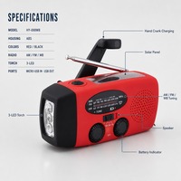 Radio d'urgence solaire à manivelle, directement de l'usine, avec fonctions AM/FM, alerte météo NOAA, lampe torche et batterie externe USB